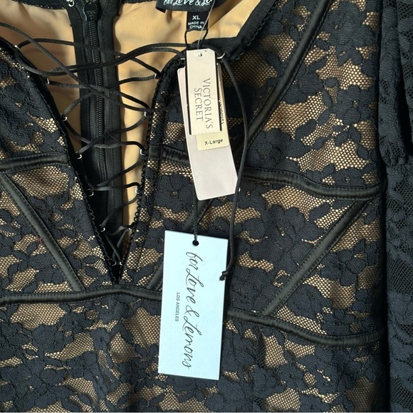 For Love and Lemons Violetta Slip Lace Dress in Black - Picture 11 of 14